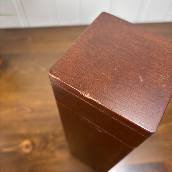 Vintage Wood Gift Box for Wine Bottle Bombay Company Wood Box with Brass Handle - Picture 9 of 15